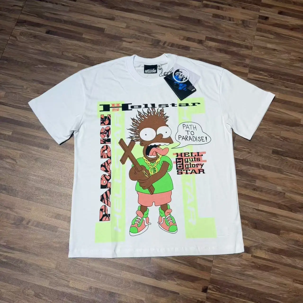 American Style Retro Streetwear T-Shirt Short Sleeve Pure Cotton round Neck Print Casual Top for Youth Citywalk Summer Fashion