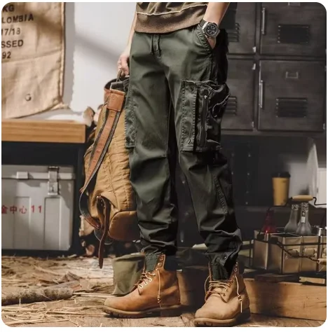 

Men's Cargo Pants Multi-Pocket Tactical Casual Pants Outdoor Hiking Trousers Joggers Working Wear-Resistant Training overalls