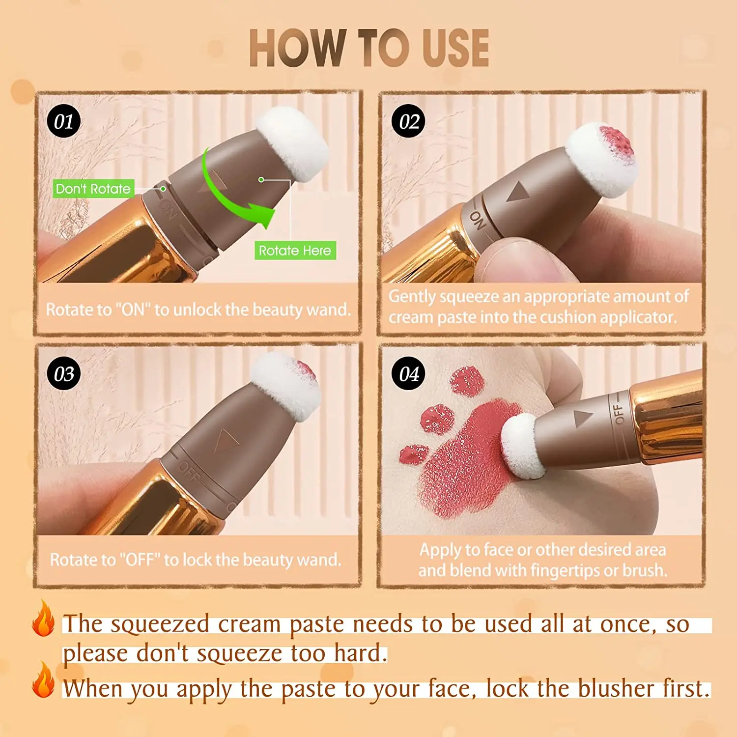 Qibest Pink Pfirsich Flüssigkeit erröten Samt matt Rouge Gesicht Pigment Stick dauerhafte natürliche Creme Wange Tönung erröten Make-up Maquill ajea