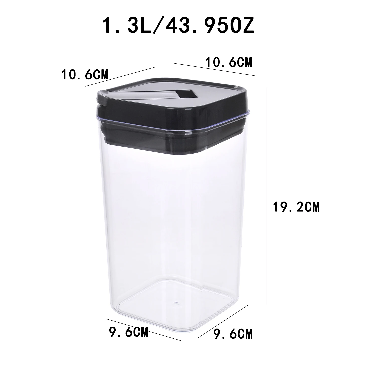 1.3L/43.95OZ PS Airtight Food Storage Container With Lid Crisper Cereal Box Multigrain Tins Snack Sugar Grains Kitchen Supplies