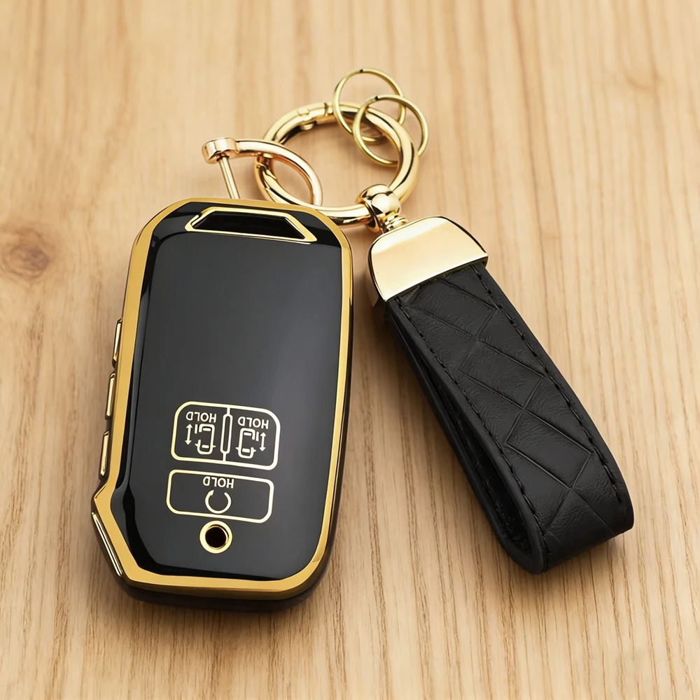 Funda de TPU con llavero para Kia Carnival 4ta generación K5 Sportage R Stinger Sorento Cerato 7 botones carcasa de llave remota