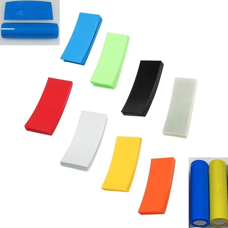 Tubo termorretráctil de PVC para batería de iones de litio de 100 piezas, envoltura de batería de 18650mm, envoltura de película aislada, funda protectora, paquete de Cable