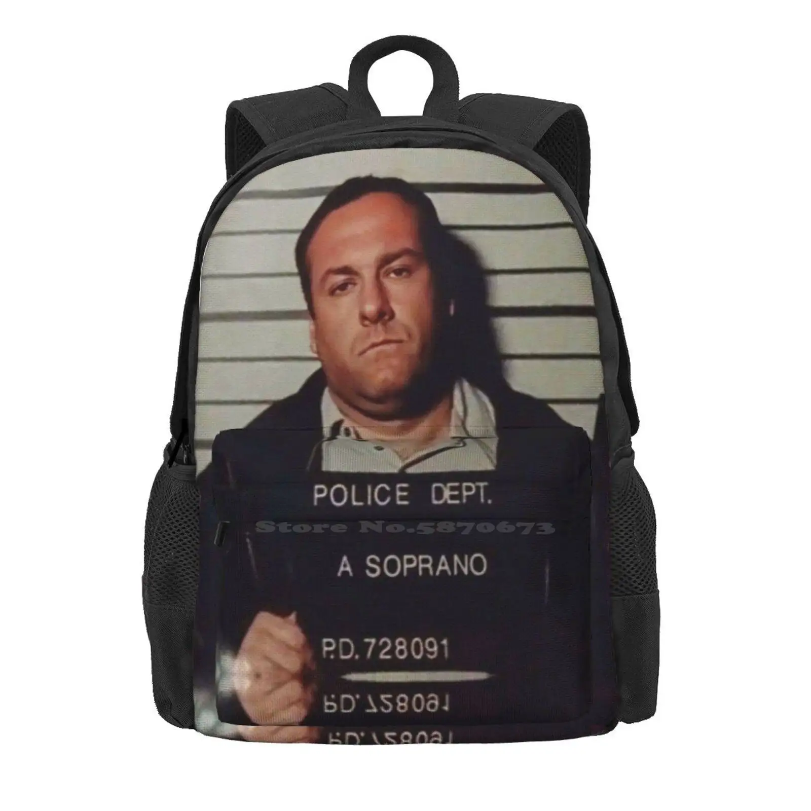 Rare Tony Soprano Mugshot-2000 Sac D'école Grande Capacité Sac À Dos Ordinateur Portable 15 Pouces Les Sopranos UnmunTony Soprano Mugshot