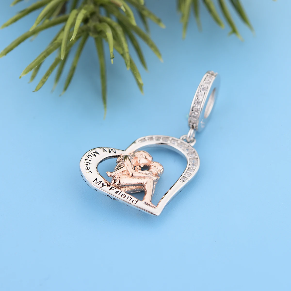 

Ювелирные изделия FC подходят для оригинального браслета-подвески Pan из серебра 925 пробы, сердце любви, подвеска «Мать — мой друг», бусина для изготовления Berloque 2022