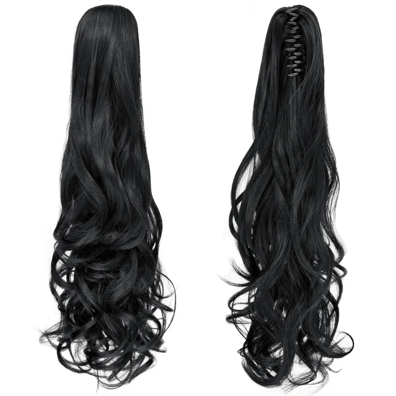 wigs claw clip ponytail high-temperature synthetic hair fluffy bow view 6
