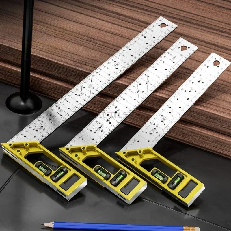 Precision Vertical Parallel Positioning Steel Ruler Multi Functional Stainless Steel Angle Ruler Quick Right Angle Marking Tool