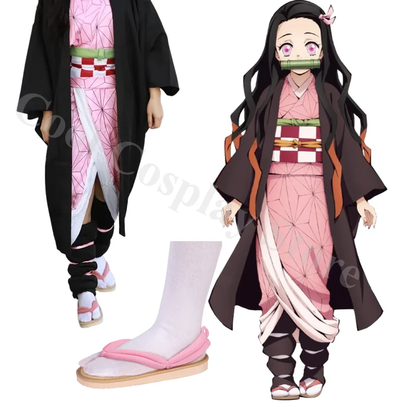 Chaussures de Cosplay japonaises Demon Slayer, pour Halloween, carnaval, fête, antidérapantes, respirantes, jeu de rôle, sabots en bois