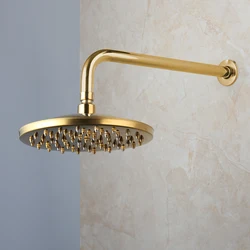 Luxury Gold Color 8 inch Round OverHead Rain Shower Head Bathroom Rainfall Shower Head