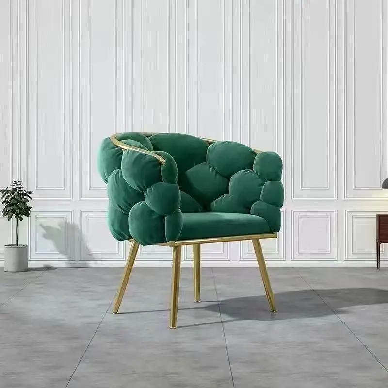 Formwell Leisure Single Sofa Chair Velvet Armchair with Gold Legs Makeup Chair with Upholstered for Living Room Bedroom