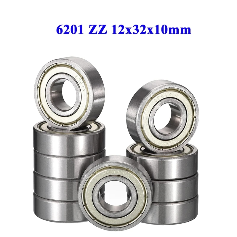 

10PCS 6201ZZ 6201Z 6201-2Z 6201 ZZ 12*32*10mm ABEC-5 Precision Metal Seal High Quality Deep Groove Ball Bearing 12x32x10mm