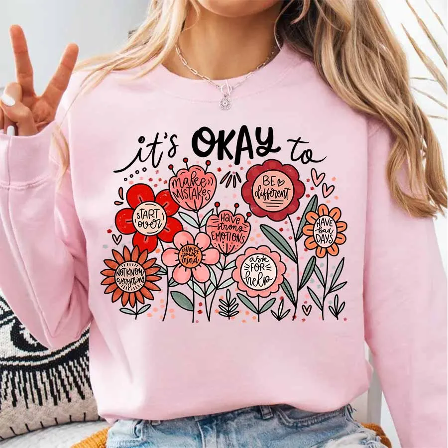 لا بأس ل بوهو الأزهار تحفيزية إقتباس DIY بها بنفسك الحديد على نقل الحرارة ملصق مائي تي شيرت بلوزات حقيبة الملابس اليدوية