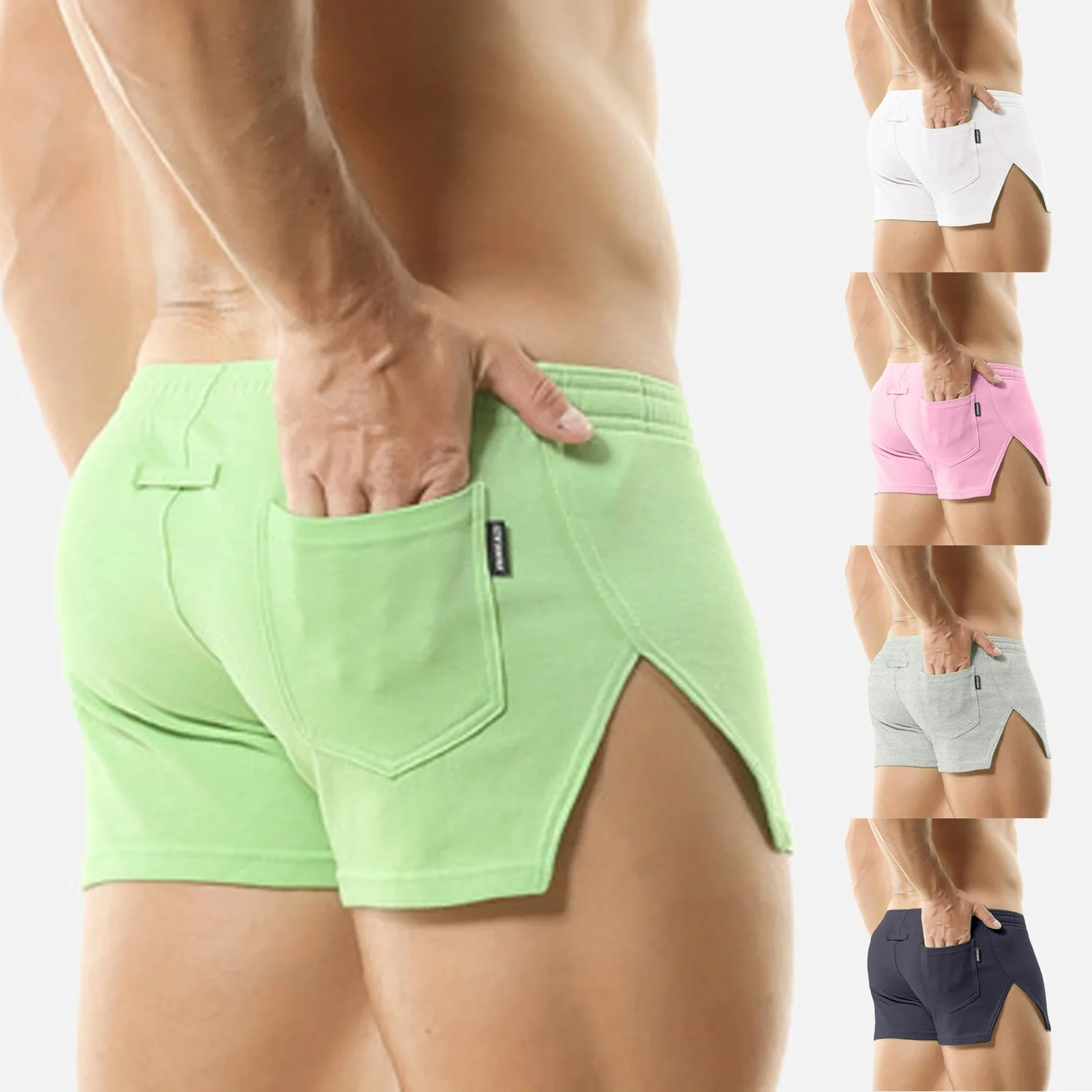 Male Casual Pants Solid Cotton Boxers Shorts Loose Soft Breathable Comfortable Underwear Panties Lounge Wear Male Arrow Panties