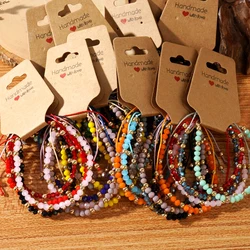 4pcs/Set New In Summer Fashion Bracelet Set Crystal Gold Plated Bead Women Handmade Luck Friendship String Jewellery Luck Gifts