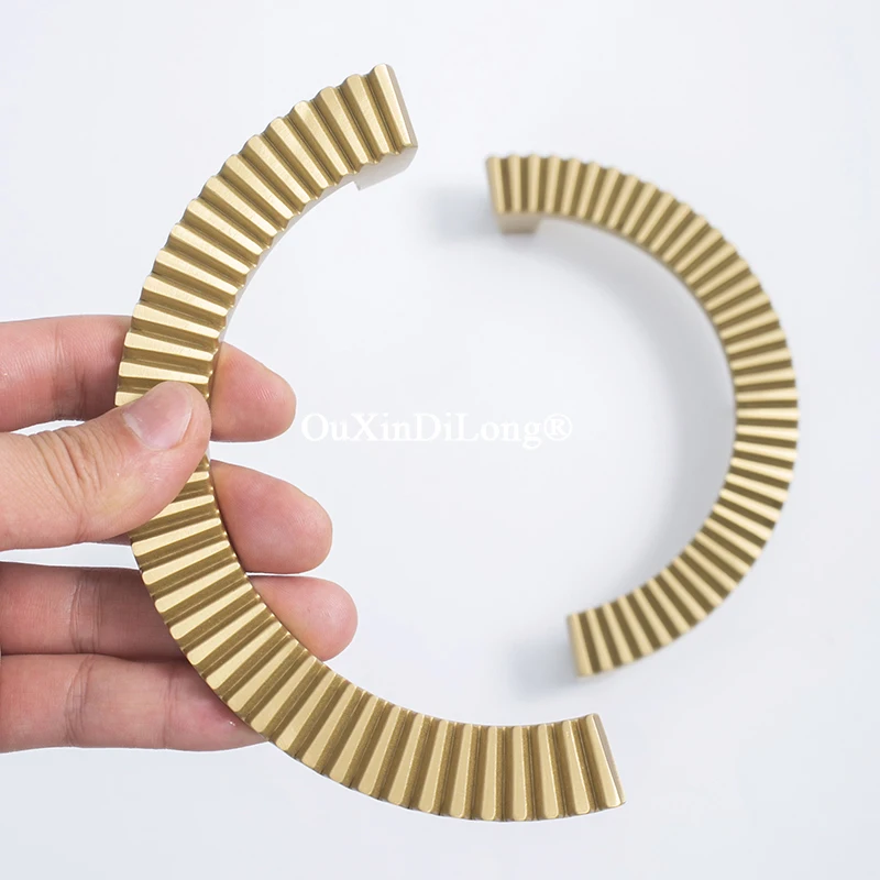 1Pair Solid Brass Semicircle Furniture Pulls Handles Drawer Pulls Cupboard Wardrobe Kitchen Closet Dresser TV Cabinet Pulls Ring
