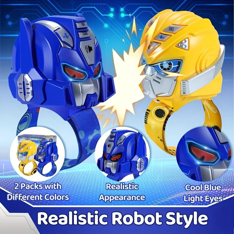 어린이용 워키토키 시계 장난감 만화 변신 로봇 발광 시계 야외 상호작용 통신 워키토키 장난감 선물