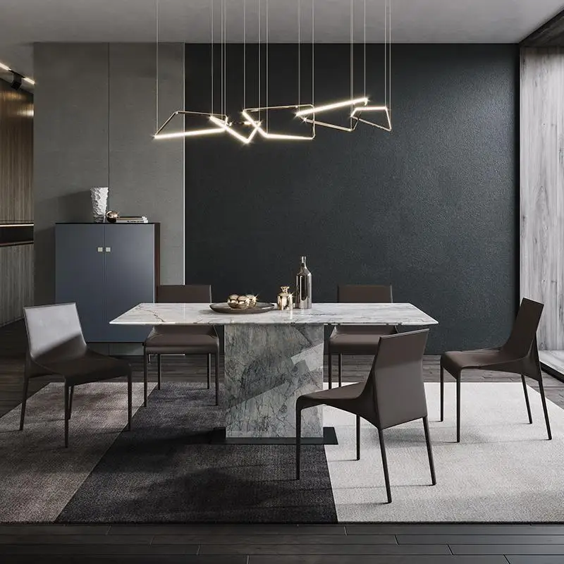 طاولة طعام إيطالية بسيطة، مجموعة طاولة مستطيلة من الرخام البلغاري للمنزل الصغير، سهلة التنظيف، حجم ولون مخصص