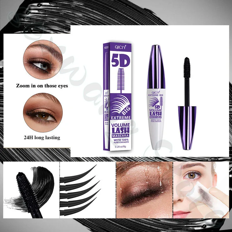 QICIY Wimperntusche wasserfest, nicht leicht zu verblassen, dick, schlank, langanhaltende Locke, natürliches Make-up ohne Verschmieren, Wimpernbasiscreme