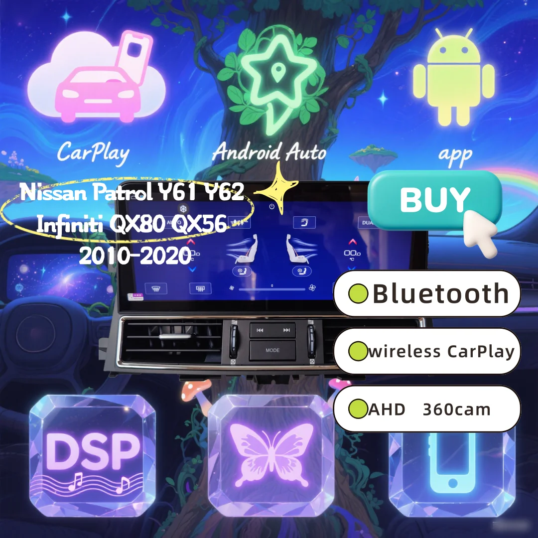 NEW Upgrade Android 14 Car Radio For Nissan Patrol Y62 Y61 Infiniti QX56 QX80 2010-2020 Touch Stereo Screen GPS Navi Carplay BT