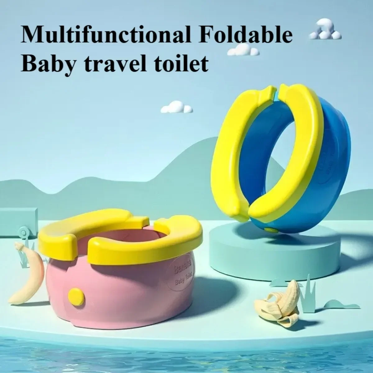 

Складной детский дорожный туалетный горшок для детей, портативный туалет Bebe, приучение к горшку для малышей с 10 мешками для мусора, бесплатный подарок ребенку