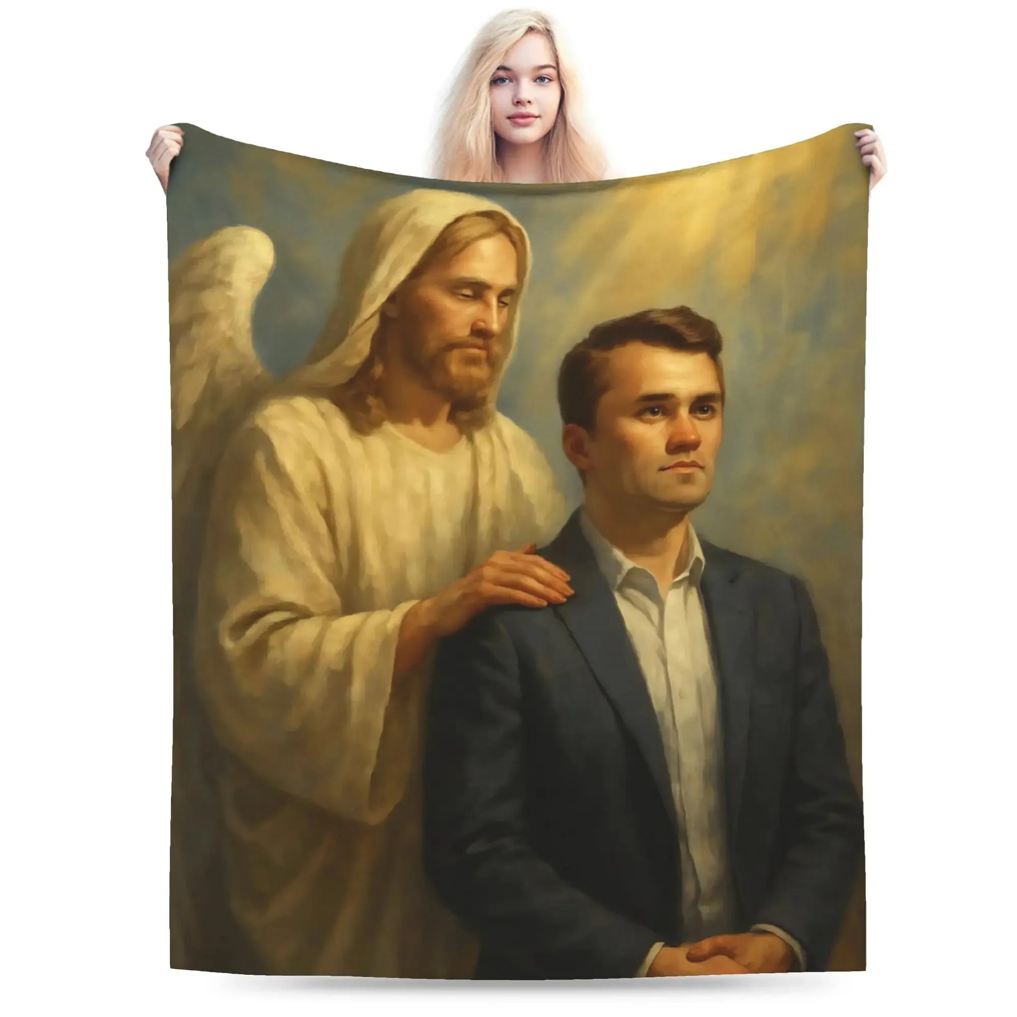 Charlie Kirk Angelic Advocate Flannel Throw Blankets  Blanket for Bedding Outdoor Warm Quilt