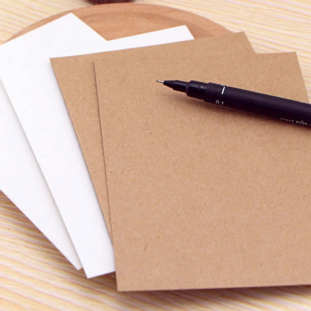 A6 Größe 143 x 93 mm Kraftpapier 350 g/m2 Kartenpapier, DIY-Geschenkverpackung, Papppapier, leere Postkarte, handgezeichnete Kritzeleien – Detail 3