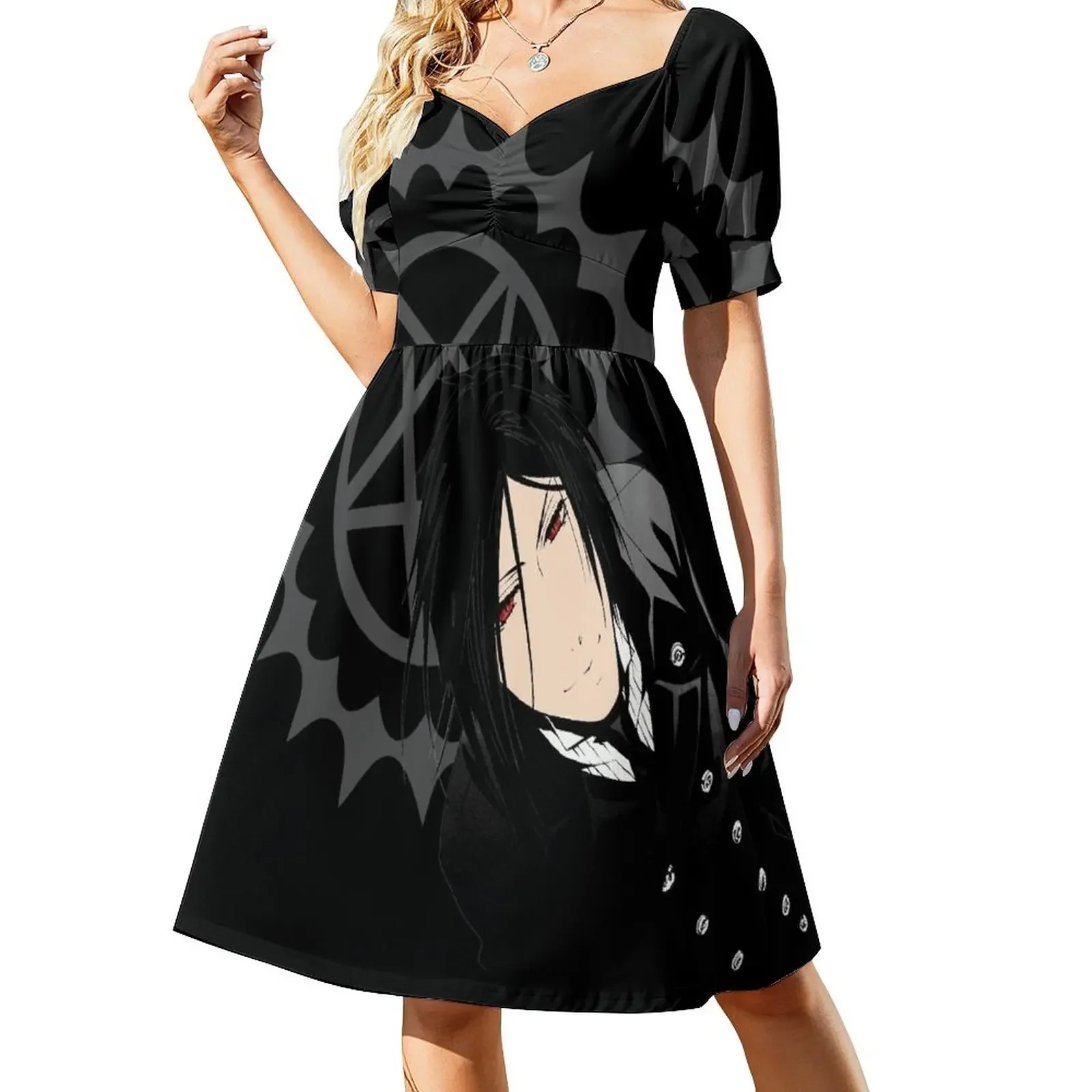 

Sebastian Short-Sleeved Dress women's dresses luxury women's luxury party dress summer dress woman 2025 trendy prom clothes
