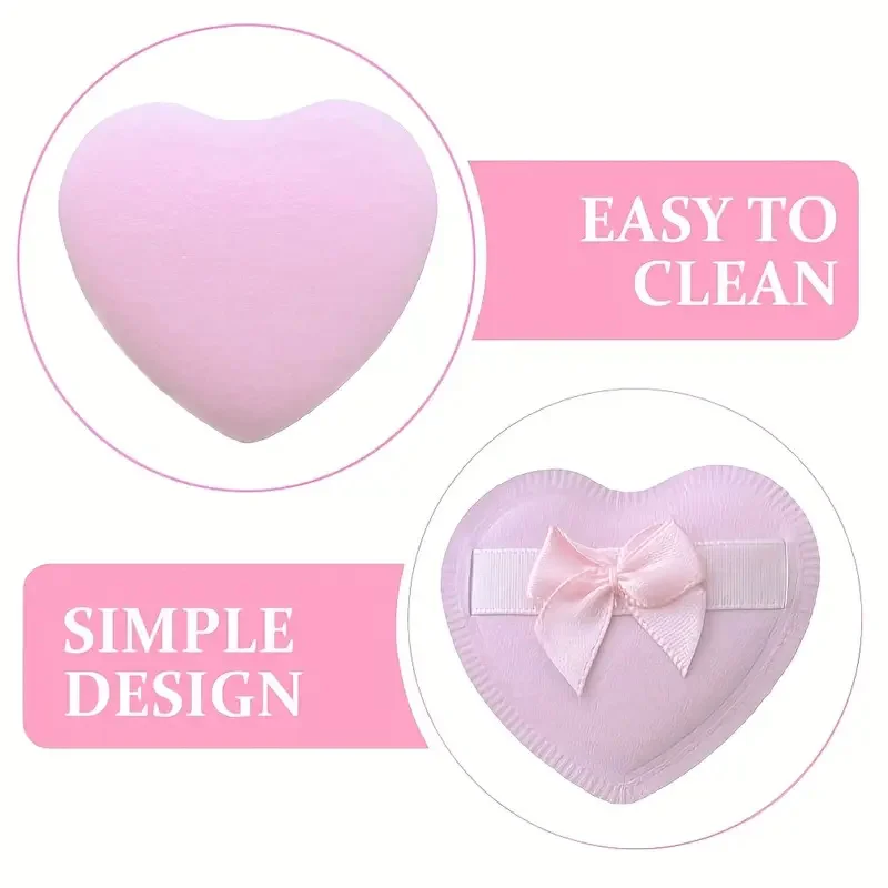 6 stuks hartvormige make-up spons soezen droog nat tweeërlei gebruik snoep bladerdeeg herbruikbare vloeibare foundation poeder cosmetische spons soezen