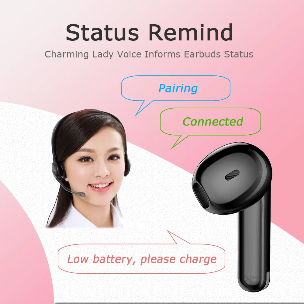 Opy Wireless Bluetooth Earbuds 5 - 7 Hours Listen Time Battery Capacity Display Screen Intelligenthifi Stereo Tws Headphones