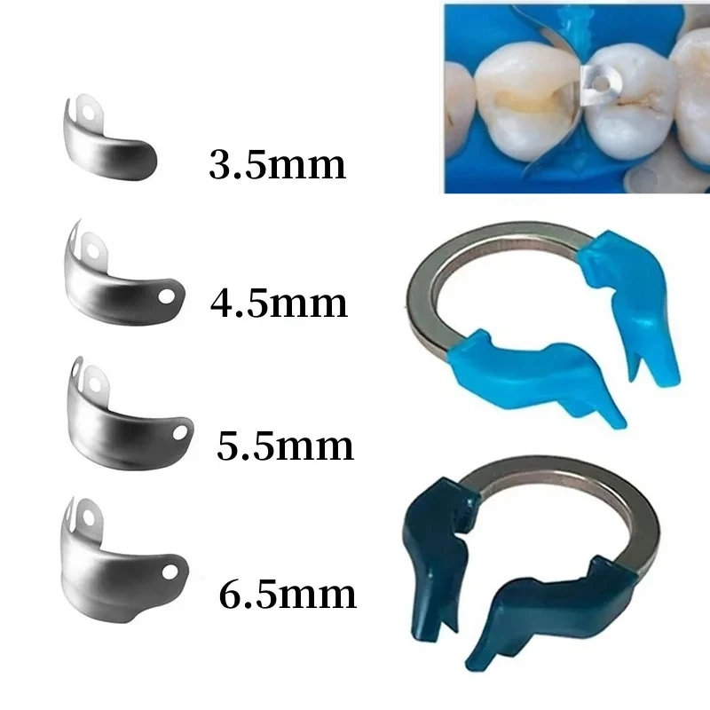 Dental Non-Stick Matrix Bands Sectional Contoured Titanium Clamping Ring Clamp Matrice Refill Wedges Plier Placement Tweezer