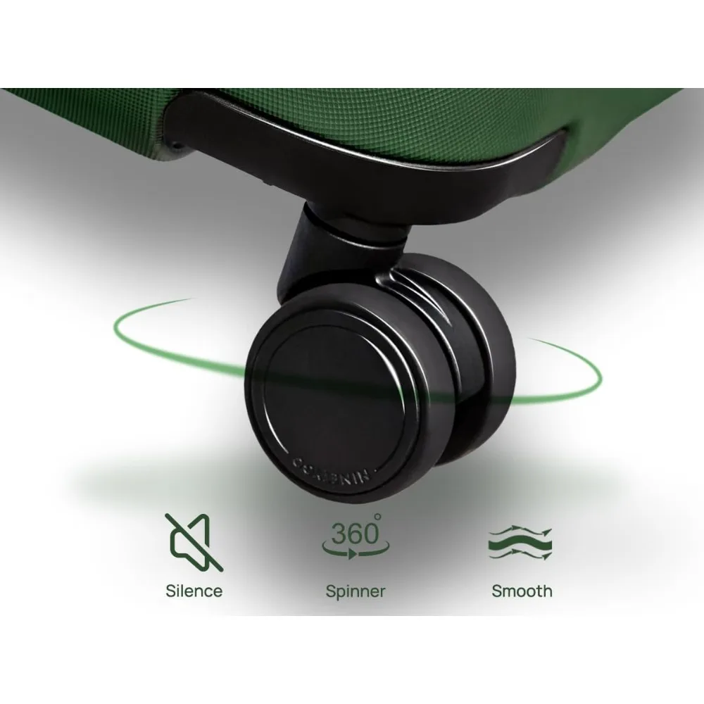 Medium 26 Inch Checked Luggage with Double Spinner Wheels, Anti-Burst Zipper, Hard Case PC Suitcase, Lightweight and Travel-Frie