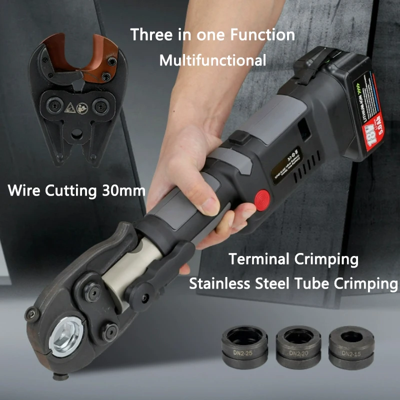 

Three in one Multifunctional Electric Hydraulic Terminal Crimping Pliers, Cable Cutter, Stainless Steel Tube Crimping Tools