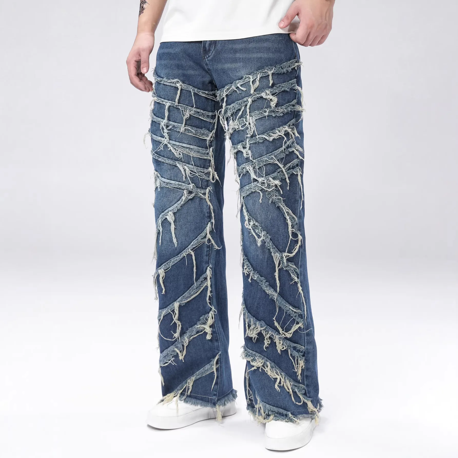 Men's Jeans American Vintage High Street Dark Blue Bulletless Flared Pants