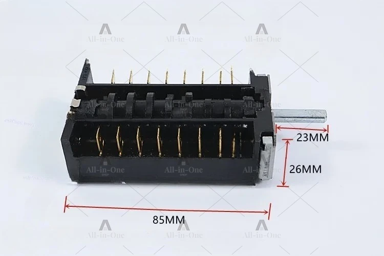 Oven Steamer Function Rotary Switch, 250V 16A 8+0 Position Multi-Function Selector