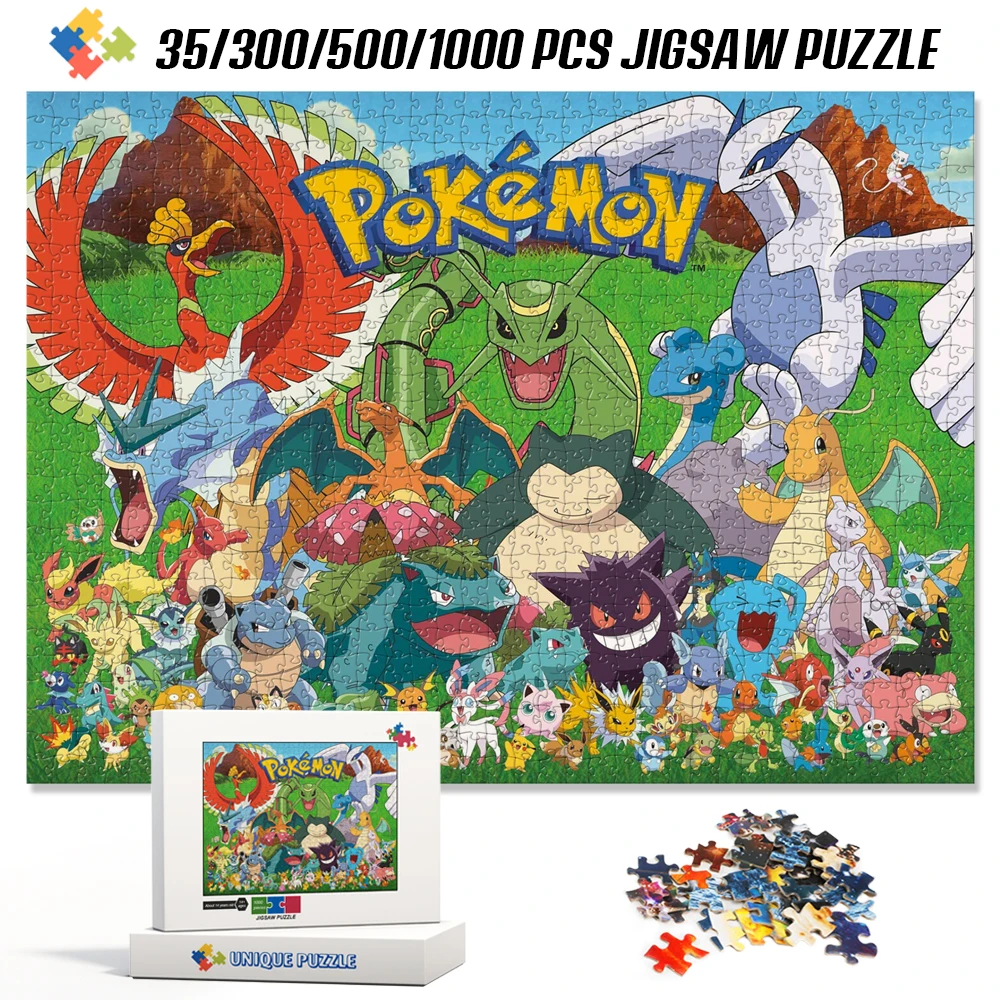 Pokmon Anime Jigsaw Puzzle Cardboard/wooden 35/300/500/1000 Pieces Jigsaw Puzzles for Adults and Children Kids Toys Best Gift