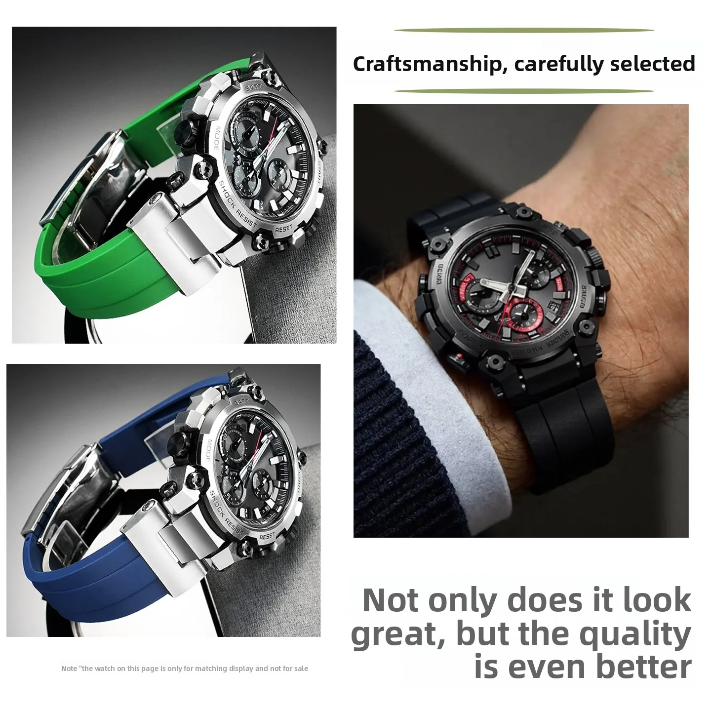 สําหรับ Casio G-SHOCK สาย MTG-B3000BD/MTG-B3000D-1APR ผู้ชายยางซิลิโคนนาฬิกาพับหัวเข็มขัดสร้อยข้อมือสายรัดข้อมือ