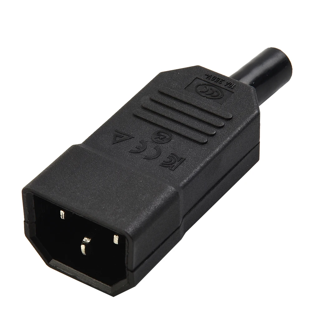 Electrical AC Socket Male female Plastic Power Supply Tin Plated Copper 10A Fire Retardant Flame Retardant Low Frequency Black