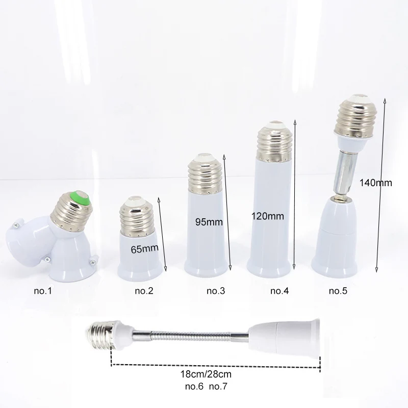 E27 To E27 Lamp Base Converter Lamp Holder Extender 2 E27 Lamp Socket Adapter Flame Retardant For LED Bulb