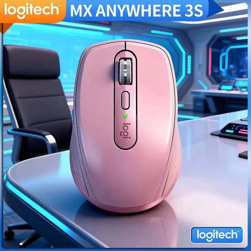 

Travel MX Anywhere 3S - 8000 DPI, Hyper-Scroll, USB-C Quick Charge, Compact for Backpack & Laptop Bag