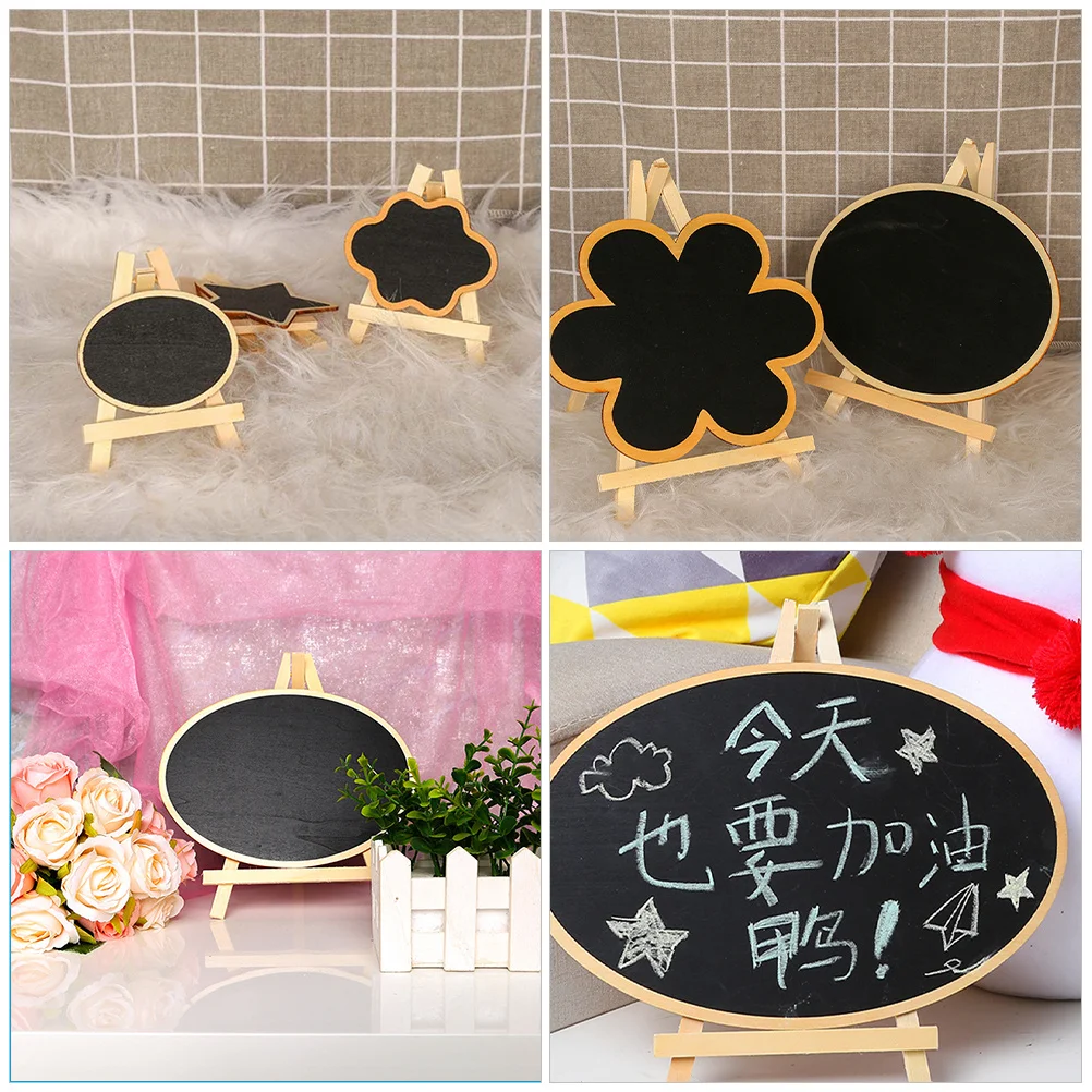 

5Pcs Wooden Chalkboard Sign Vertical Desktop Message Board Small Blackboard for Home Office Cafe Table Menu Price
