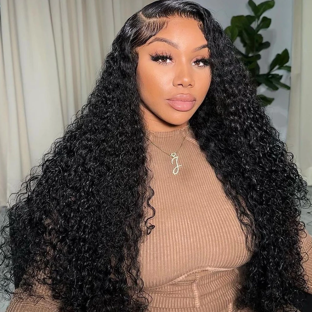 

30Inch Deep Wave Transparent 13x4 Lace Frontal Human Hair Wigs Glueless Curly Lace Front Wig Remy Kinky Curly Human Hair Wig