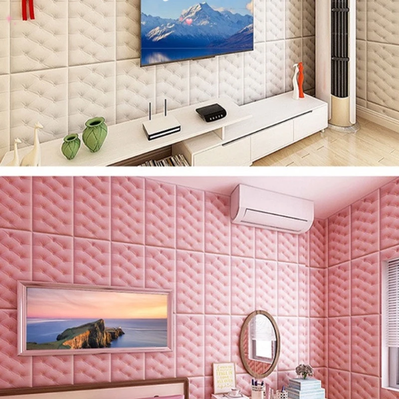Hot Sale Anti-collision Foam Wallpaper Bedside Sticker Self-adhesive Soft Bag Children's Room 3D Three-dimensional Wall Sticker