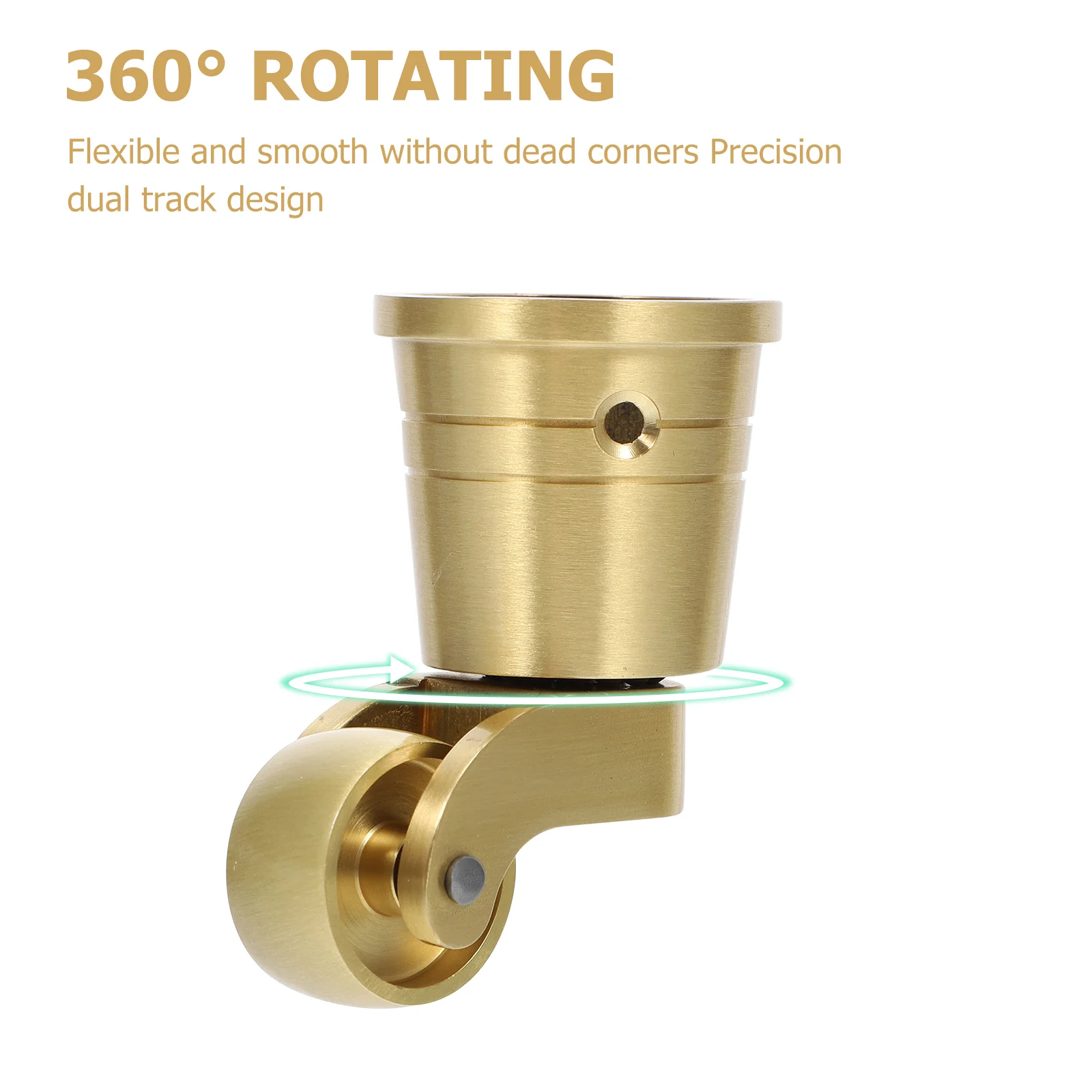 Kastor Cangkir Bulat Kecil Roda Kuningan Kokoh Furnitur Roda Perangkat Keras Aman Lantai Senyap Putar Tugas Berat Kantor