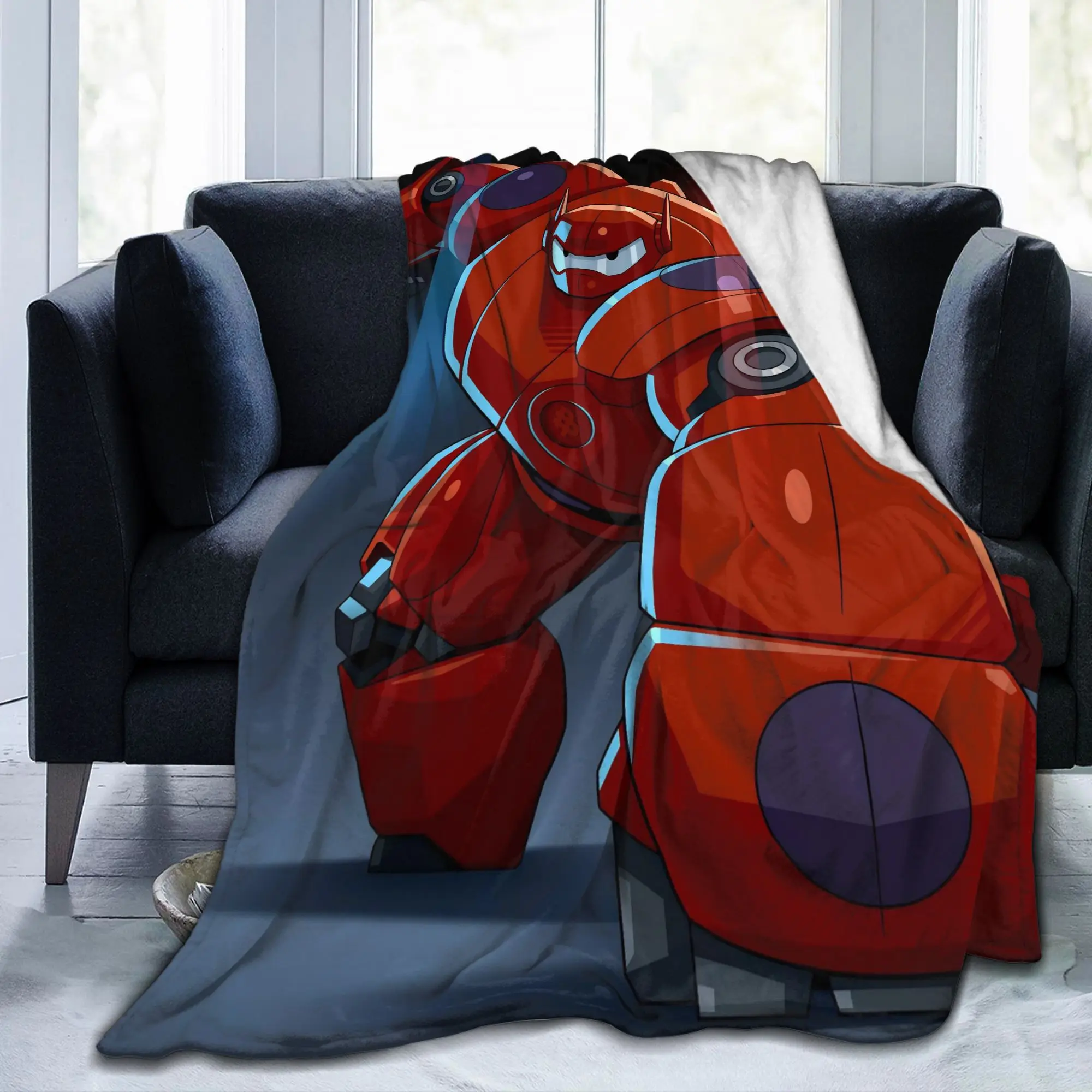 بطل كبير Baymax درع بطانية محبوكة هيرو حمادا أفخم رمي بطانية أريكة تتحول لسرير مطبوعة رقيقة المفرش المحمولة #2