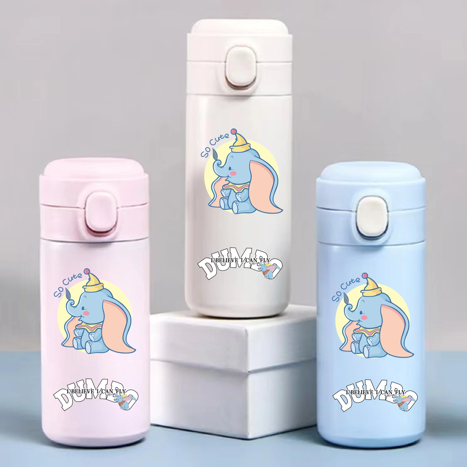 320/420ML Disney Dumbo Stainless Steel Water Cup Vacuum Thermos Cup Travel Portable Cartoon Children Drinking Cup Boy Girl Gift