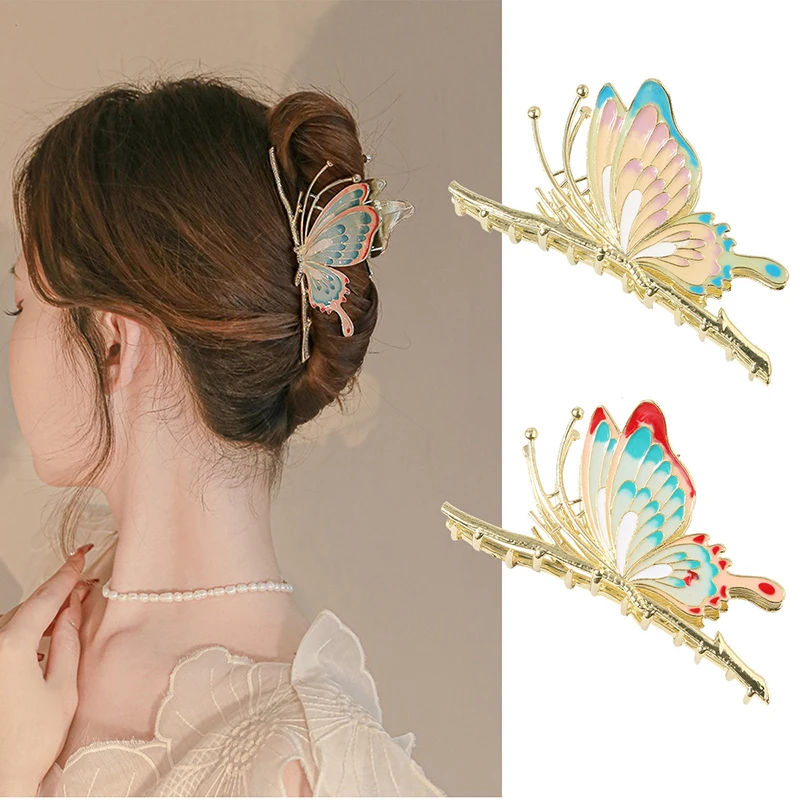 Fashion Hair Clip 8cm Pearlescent Gradient Flower 13CM Oversized Square Wavy Frosted Material 7CM Flower 10CM Metal Butterfly