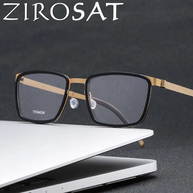 

ZIROSAT 9711 Optical Glasses Pure Titanium Frame Prescription Eyeglasses Rx Men or Women Glasses for Male Female Eyewear