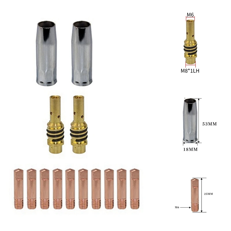 

14Pcs Welding Torch Nozzle MB-15AK Argon Arc Welding Nozzle Contact Tip For 15AK MIG Welder