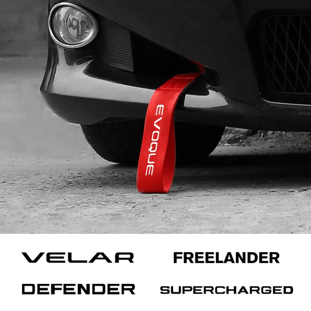 Car Trailer Tow Rope Strip Decor Accessories For Land Rover Evoque Freelander Defender Velar SUPERCHARGED Autobiography SVR