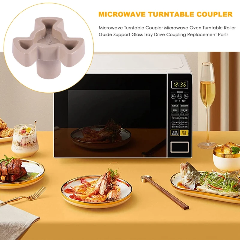 

Microwave Turntable Coupler Microwave Oven Turntable Roller Guide Support Glass Tray Drive Coupling Replacement Parts-A09G