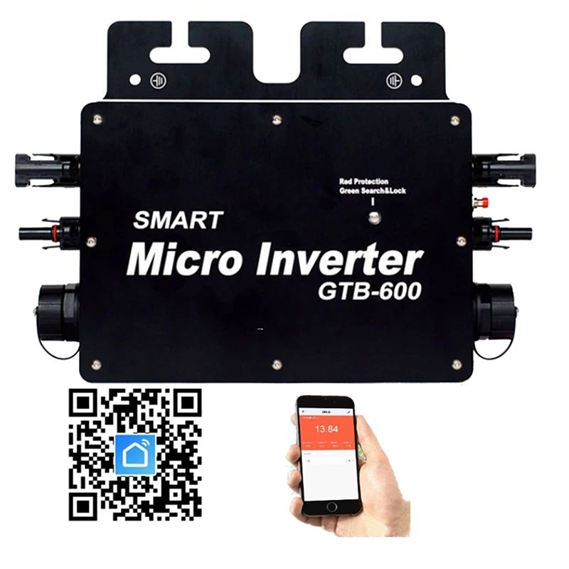 Inteligente micro inversor 600/800w 230v 50/60hz solar grade inversor app monitoramento de telefone dc/ac comunicação sem fio wi-fi monitoramento